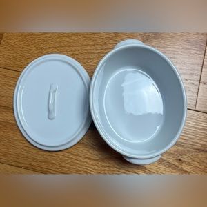 💲8️⃣ Palate & Plate Oval Individual Casserole Dish 4 x 5 Lid White Porcelain